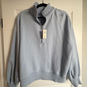 Aerie Sky Blue Quarter-Zip Top